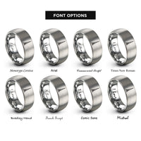 font options for inside engraving on grey burj khalifa rings