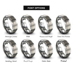 font options for inside engraving on silver burj khalifa rings