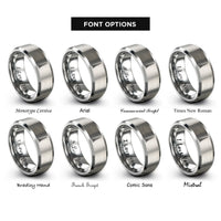 font options for inside engraving on grey burj khalifa rings