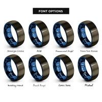font options for inside engraving on gunmetal & blue burj khalifa rings