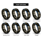 font options for inside engraving on gunmetal & blue burj khalifa rings