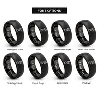 font options for inside engraving on black burnout smoke rings
