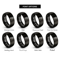 font options for inside engraving on black burnout smoke rings