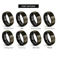 font options for inside engraving on gunmetal & black burnout smoke rings