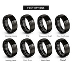 font options for inside engraving on black burrito rings