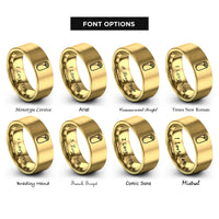 font options for inside engraving on gold burrito rings