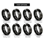 font options for inside engraving on black & grey bus front icon rings