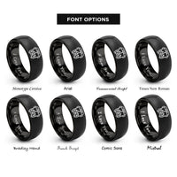 font options for inside engraving on black bus front icon rings