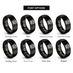 font options for inside engraving on black bus front icon rings