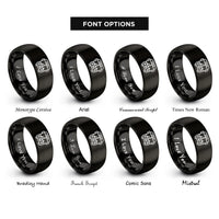 font options for inside engraving on black bus front icon rings