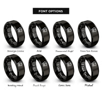 font options for inside engraving on black bus front icon rings