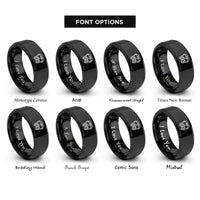 font options for inside engraving on black bus front icon rings