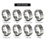 font options for inside engraving on silver bus front icon rings