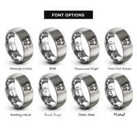 font options for inside engraving on silver bus front icon rings