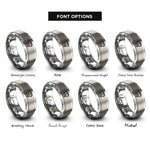 font options for inside engraving on silver bus front icon rings