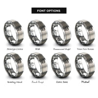 font options for inside engraving on silver bus front icon rings