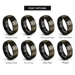 font options for inside engraving on gunmetal & black bus front icon rings