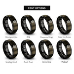 font options for inside engraving on gunmetal & black bus front icon rings