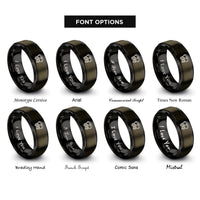 font options for inside engraving on gunmetal & black bus front icon rings
