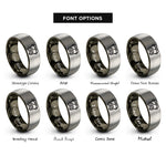 font options for inside engraving on gunmetal & grey bus front icon rings