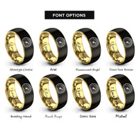 font options for inside engraving on black & gold bus meter rings