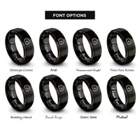 font options for inside engraving on black bus meter rings