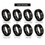 font options for inside engraving on black bus stop sign rings