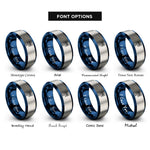font options for inside engraving on blue & gray bus stop sign rings