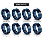 font options for inside engraving on blue bus stop sign rings