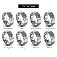 font options for inside engraving on grey bus stop sign rings