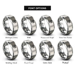 font options for inside engraving on grey bus stop sign rings