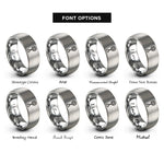 font options for inside engraving on silver bus stop sign rings