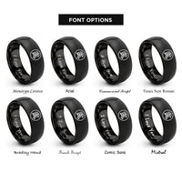 font options for inside engraving on black bushido kanji circle rings