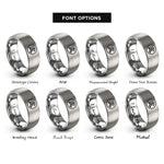 font options for inside engraving on silver bushido kanji circle rings