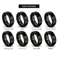 font options for inside engraving on black butter knife rings