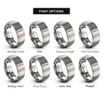 font options for inside engraving on grey butter knife rings