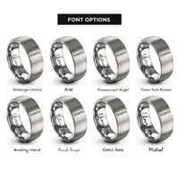 font options for inside engraving on grey butter knife rings