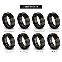 font options for inside engraving on gunmetal & black butter knife rings