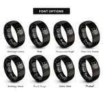 font options for inside engraving on black butterfly daisy rings