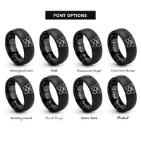 font options for inside engraving on black butterfly heart rings