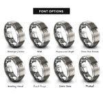 font options for inside engraving on silver butterfly heart rings