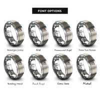 font options for inside engraving on silver butterfly heart rings