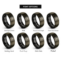 font options for inside engraving on gunmetal & black butterfly heart rings