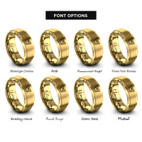 font options for inside engraving on gold butterfly pair heart rings