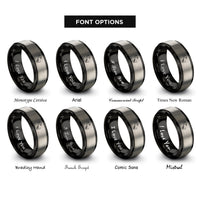 font options for inside engraving on black & gray buzzbait rings