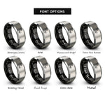 font options for inside engraving on black & gray buzzbait rings