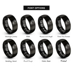 font options for inside engraving on black buzzbait rings