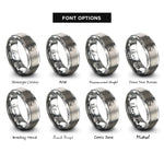 font options for inside engraving on silver buzzbait rings