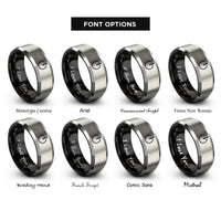 font options for inside engraving on black & grey bypass switch rings