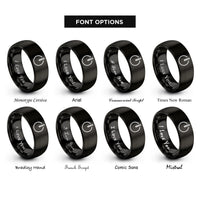 font options for inside engraving on black bypass switch rings